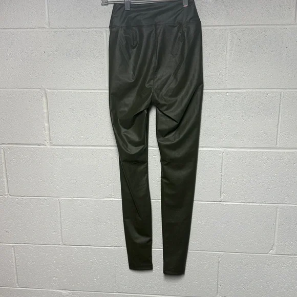 Aerie Olive Faux Leather High-Rise Leggings - Picture 3 of 8